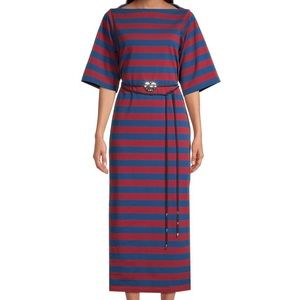 Tory Burch
Logo-Belted Striped Midi-Dress